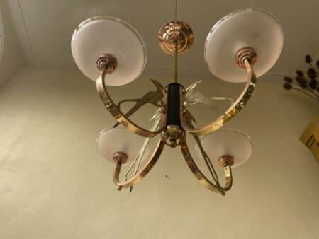 Plafondlamp Hanglamp Les Pheasants 4 arms Messing - Afbeelding 3