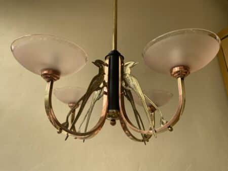 Plafondlamp Hanglamp Les Pheasants 4 arms Messing - Afbeelding 5