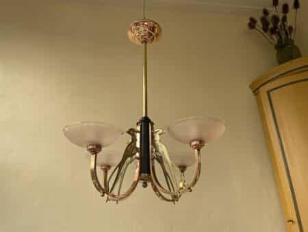 Plafondlamp Hanglamp Les Pheasants 4 arms Messing - Afbeelding 2