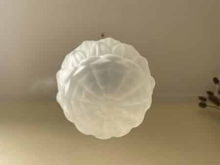 Lamp Matglazen Bol Art Verchroomde Pendel Deco jaren 30 - Afbeelding 6