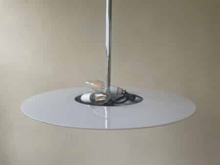 Lamp art deco jaren 30 Schijflamp melkglas - Afbeelding 6