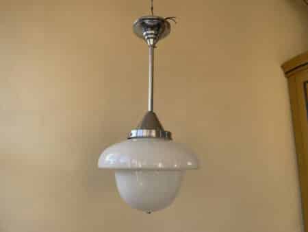 Lamp Hanglamp Champignon Model Art Deco 1930 - Afbeelding 9